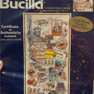 Bucilla Patriotic Cross Stitch Kit with Gold-Plated Needles